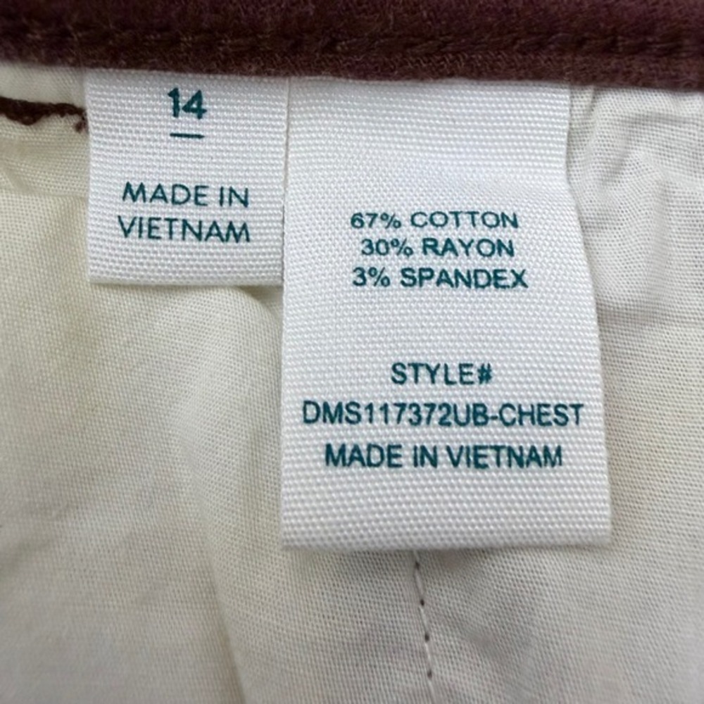 Market & Spruce Sylvie MId Rise Wide Cuff Straight Jean Size 14 Brown NWT - Picture 7 of 7